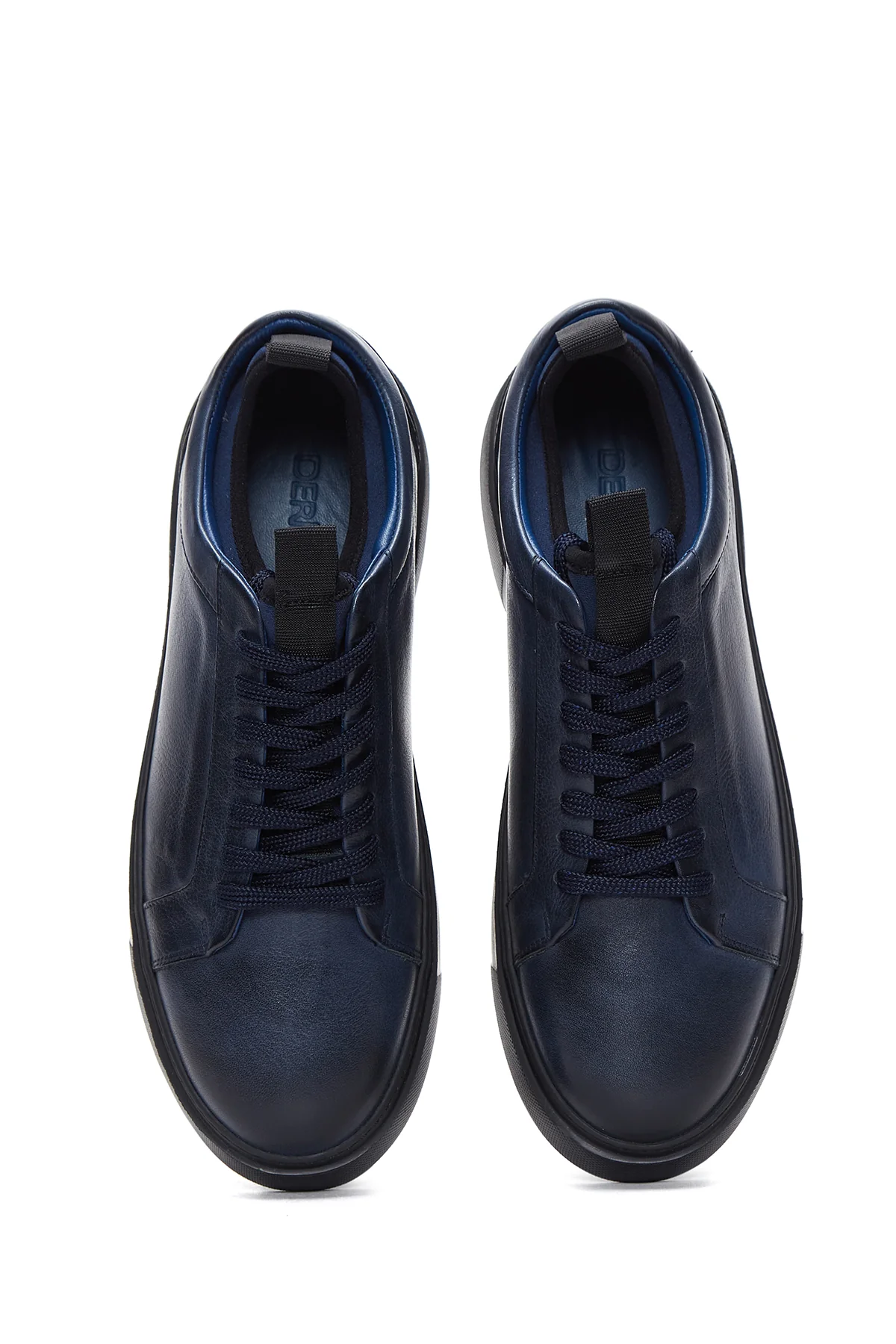 Erkek Lacivert Deri Kalın Tabanlı Sneaker - Image 6