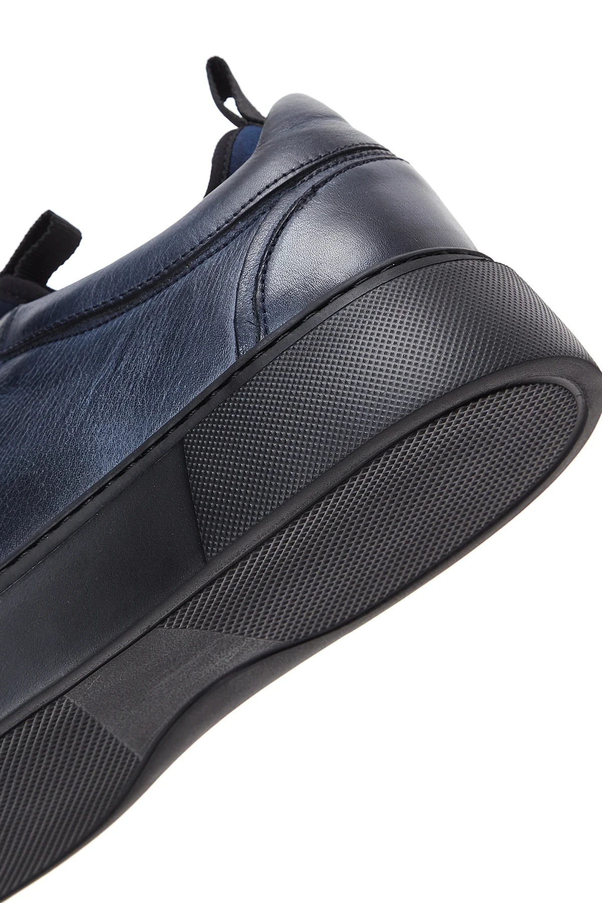 Erkek Lacivert Deri Kalın Tabanlı Sneaker - Image 9
