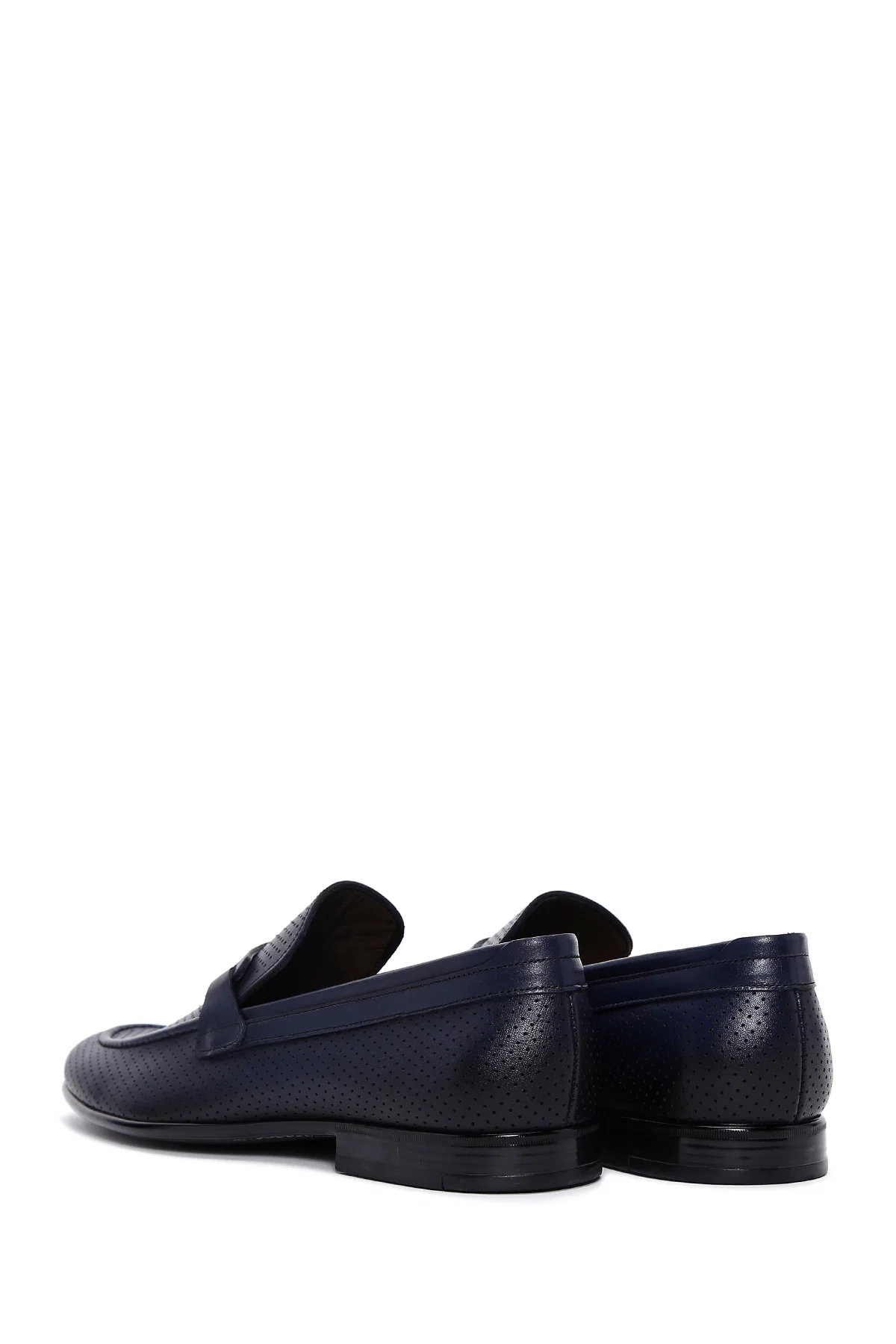 Erkek Lacivert Deri Klasik Loafer - Image 5