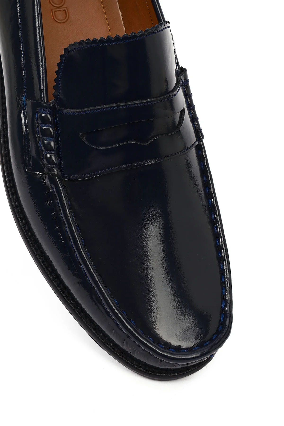 Erkek Lacivert Deri Klasik Loafer - Image 9