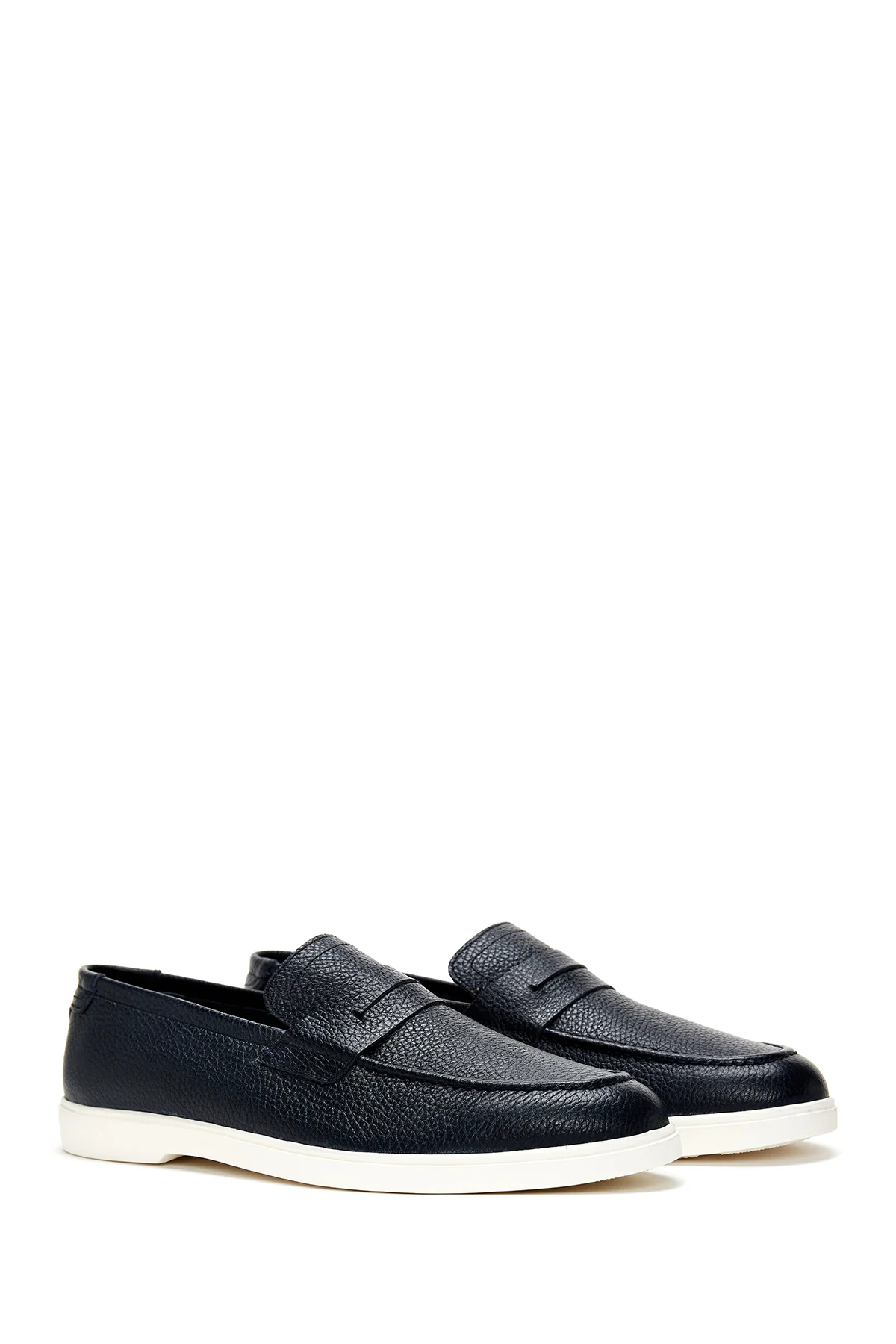 Erkek Lacivert Deri Loafer - Image 3