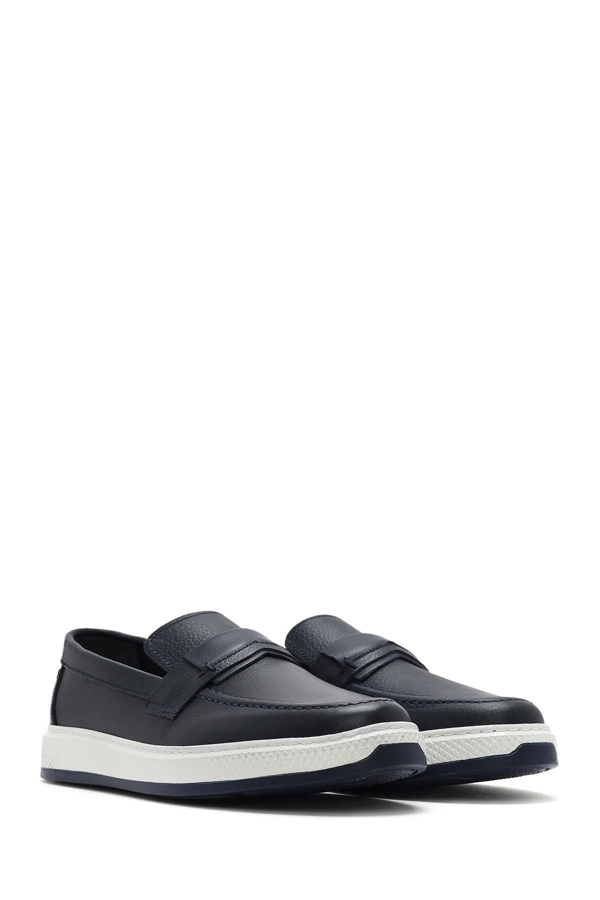 Erkek Lacivert Deri Loafer - Image 3
