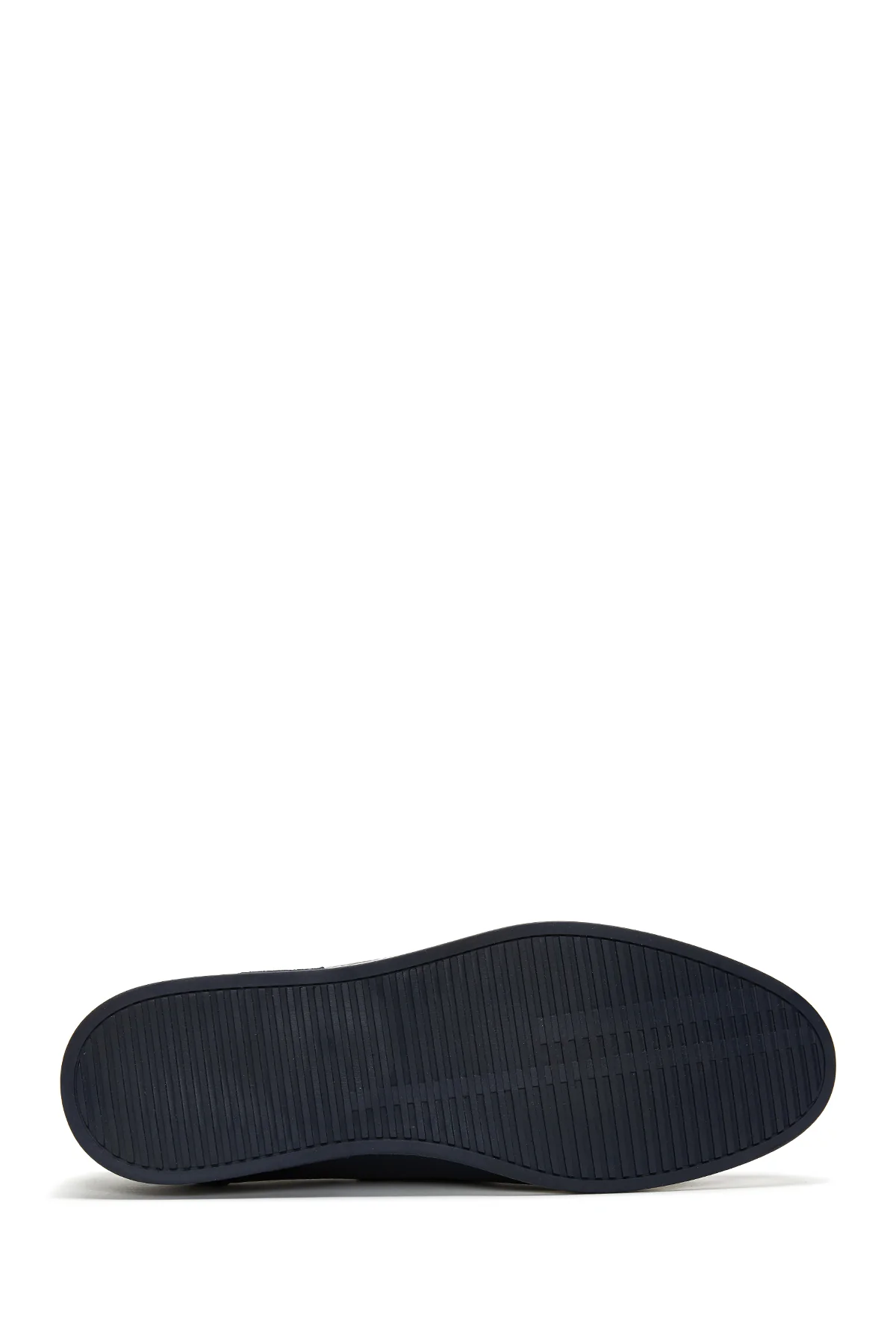 Erkek Lacivert Deri Örgü Detaylı Casual Loafer - Image 4