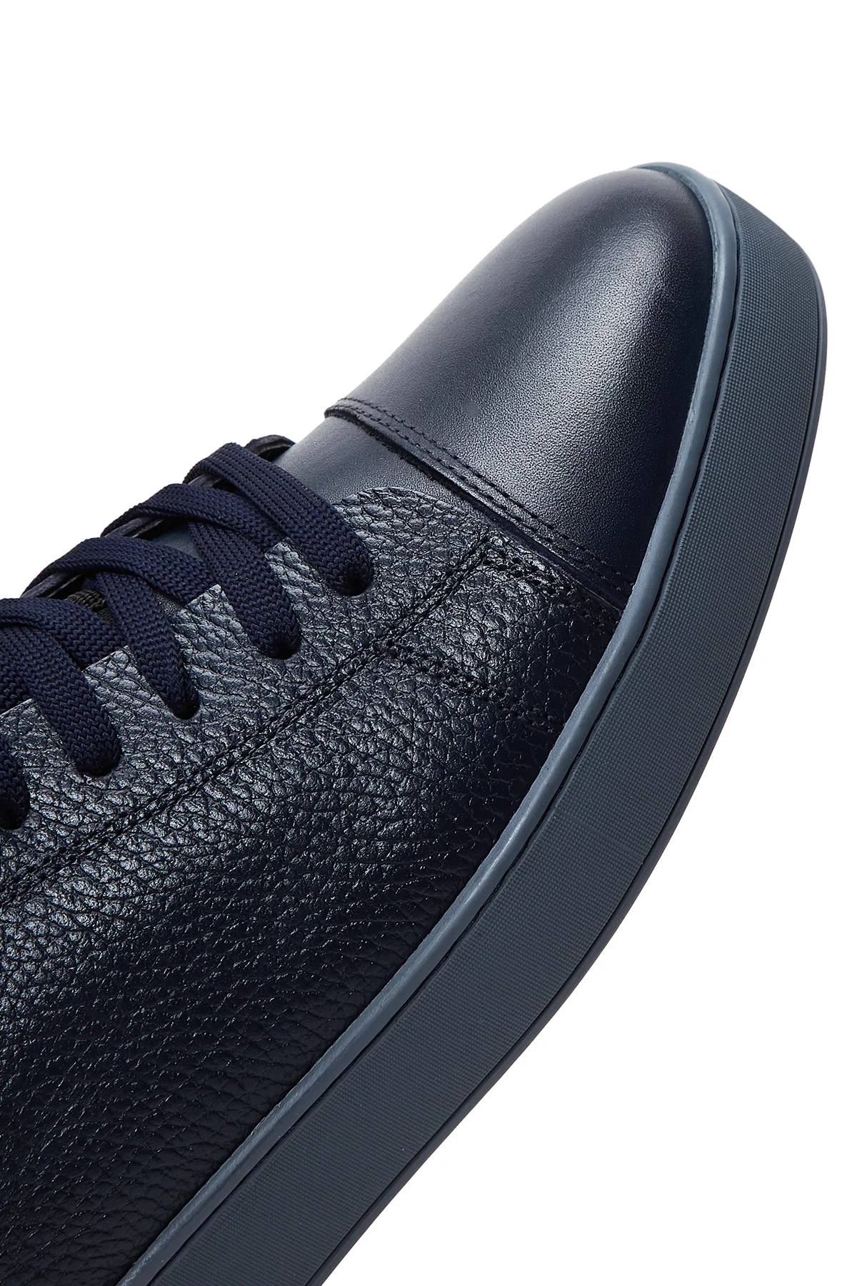 Erkek Lacivert Deri Sneaker - Image 6