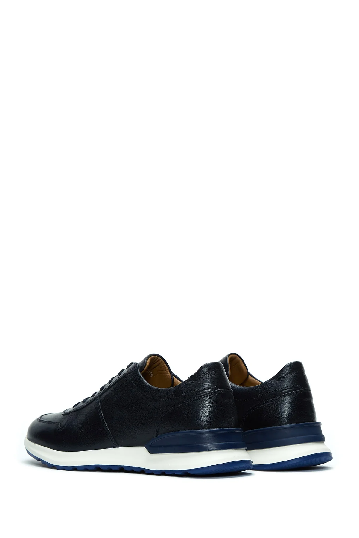 Erkek Lacivert Deri Sneaker - Image 5