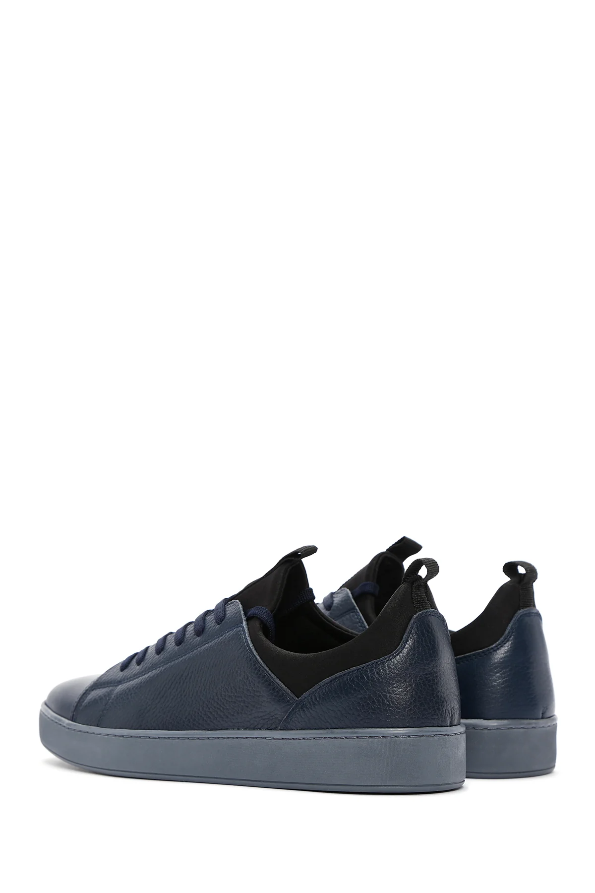 Erkek Lacivert Deri Sneaker - Image 5