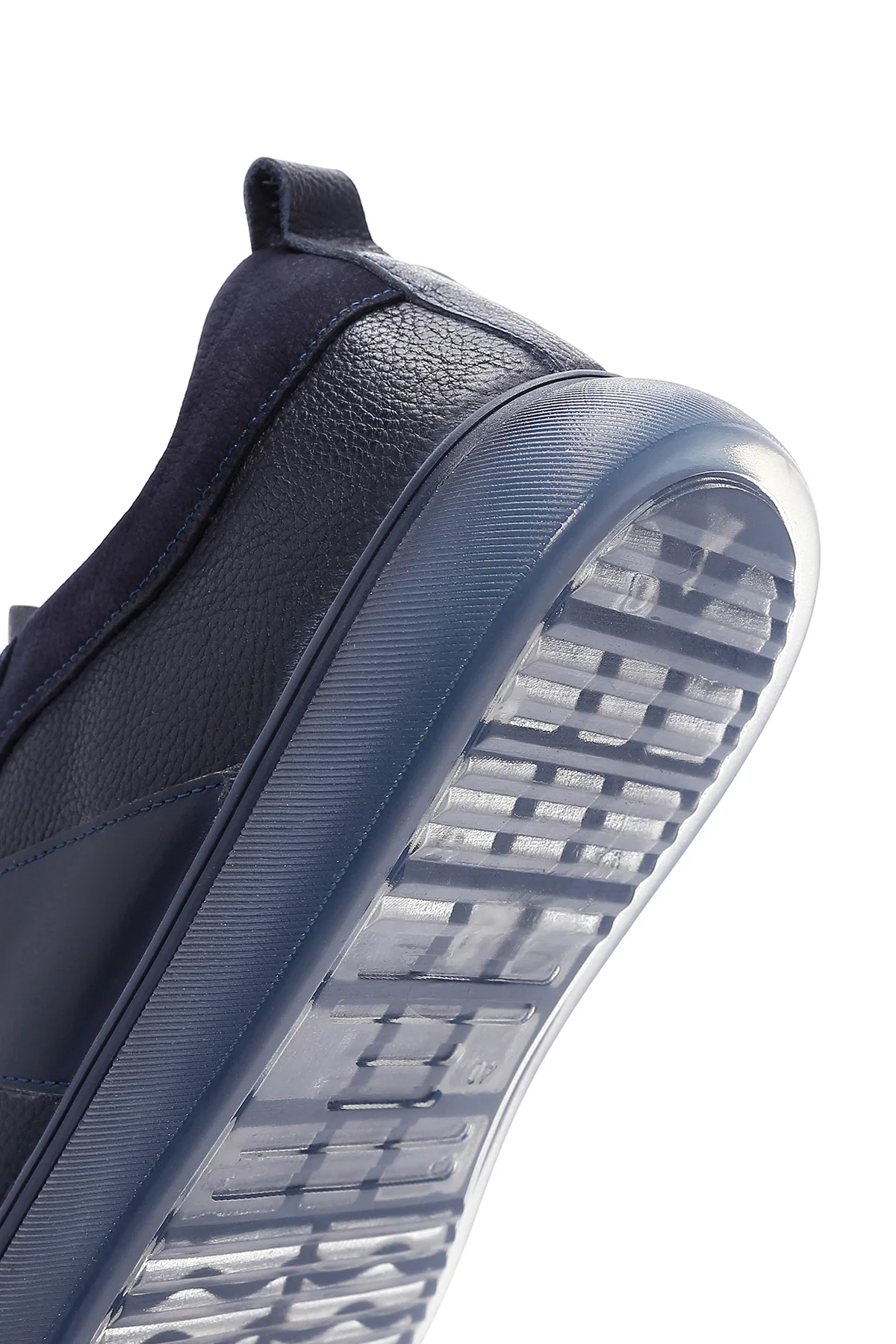 Erkek Lacivert Deri Sneaker - Image 8