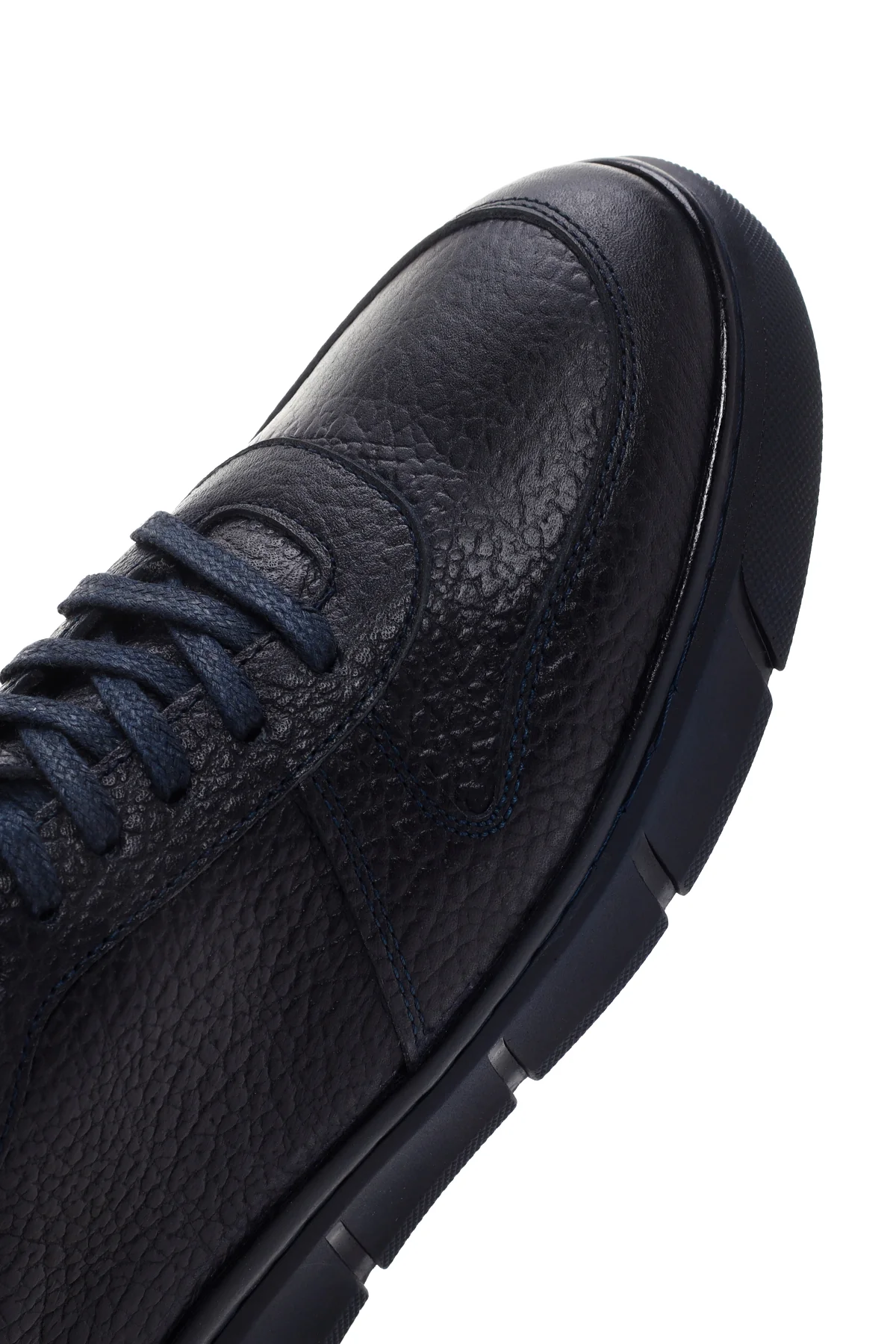 Erkek Lacivert Deri Sneaker - Image 9