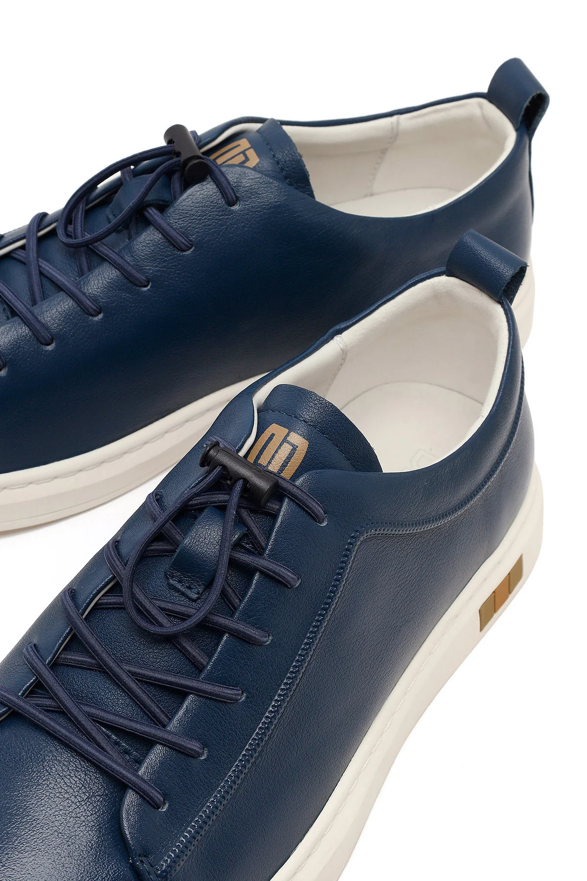 Erkek Lacivert Deri Sneaker - Image 11