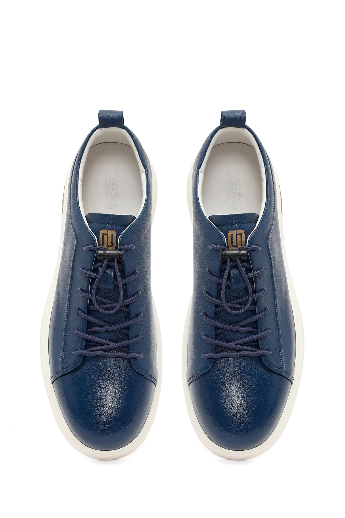 Erkek Lacivert Deri Sneaker - Image 4