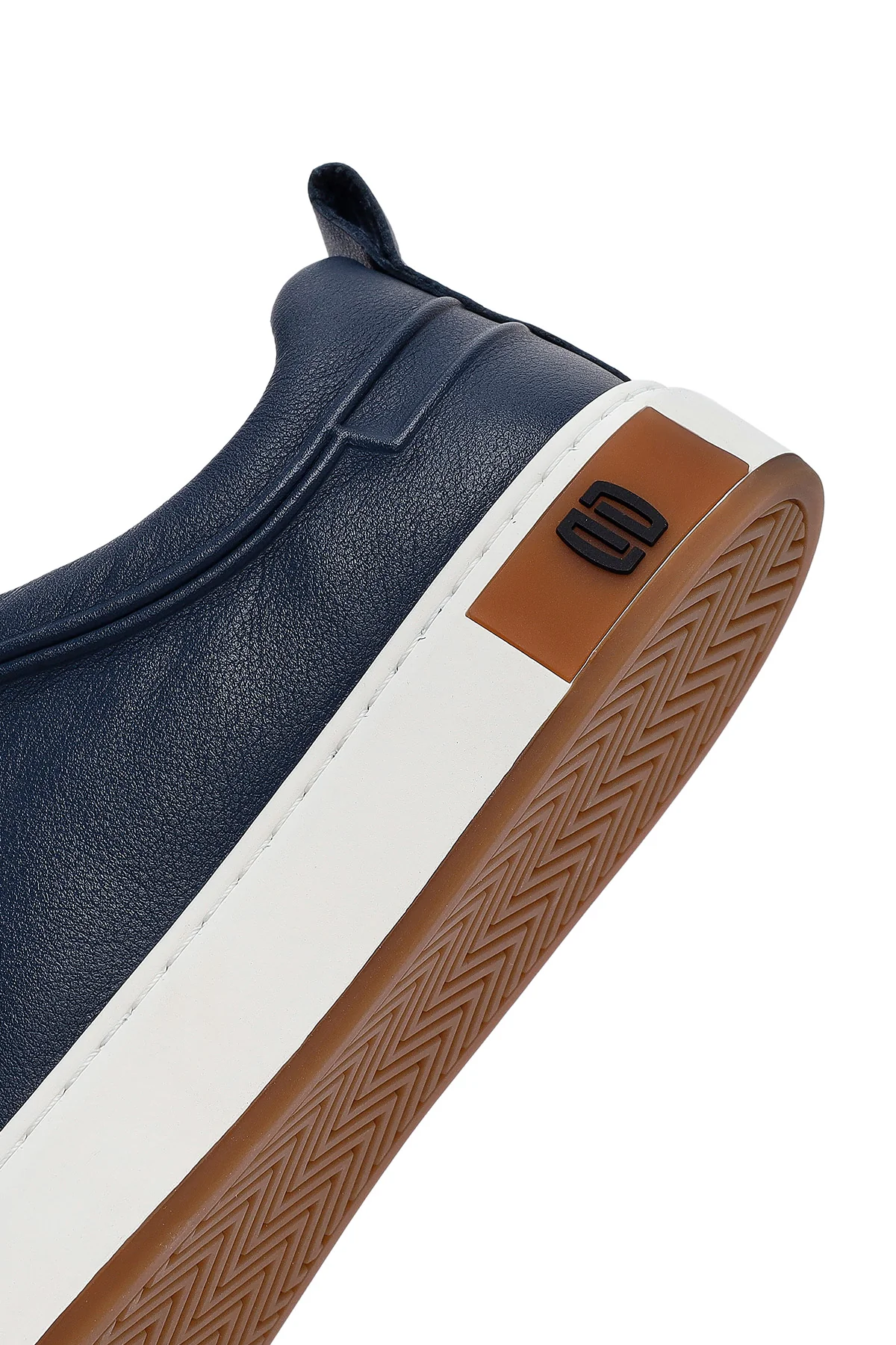 Erkek Lacivert Deri Sneaker - Image 8