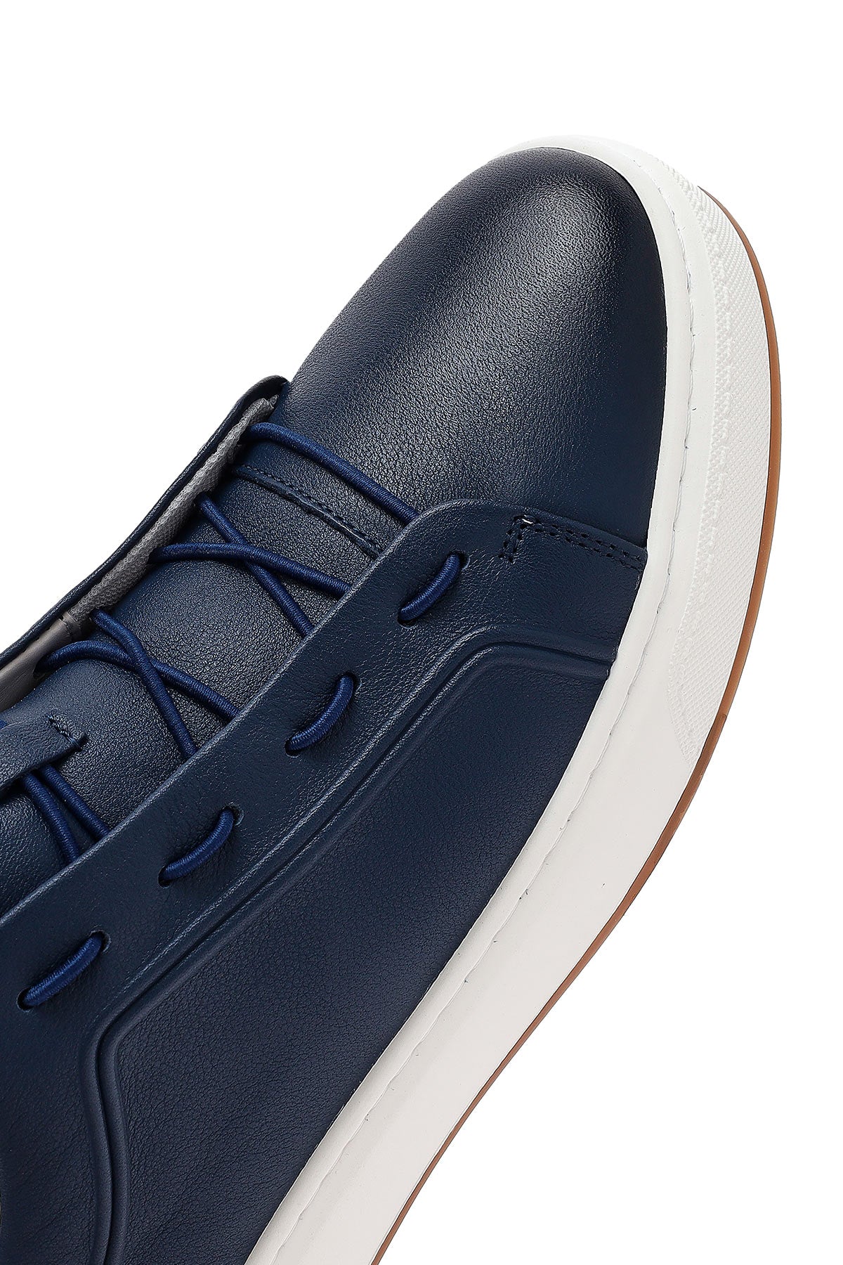 Erkek Lacivert Deri Sneaker - Image 9