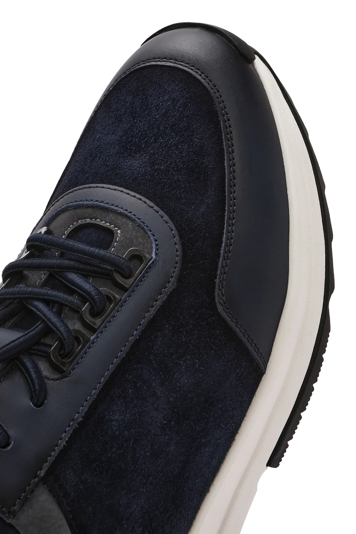 Erkek Lacivert Kalın Tabanlı Bağcıklı Süet Deri Sneaker - Image 9