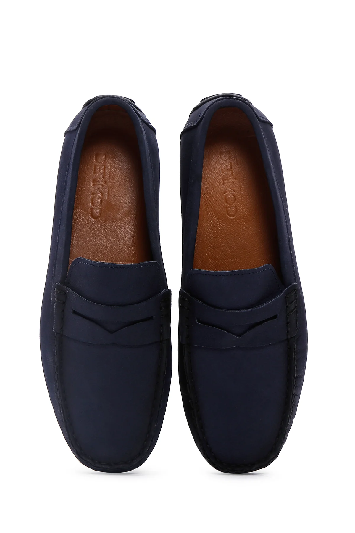 Erkek Lacivert Nubuk Deri Casual Loafer - Image 6