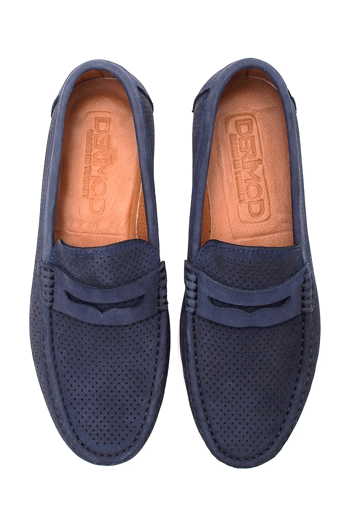 Erkek Lacivert Nubuk Deri Casual Loafer - Image 7