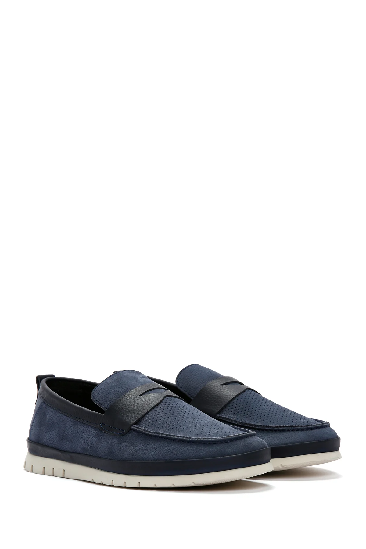 Erkek Lacivert Nubuk Deri Casual Loafer - Image 3