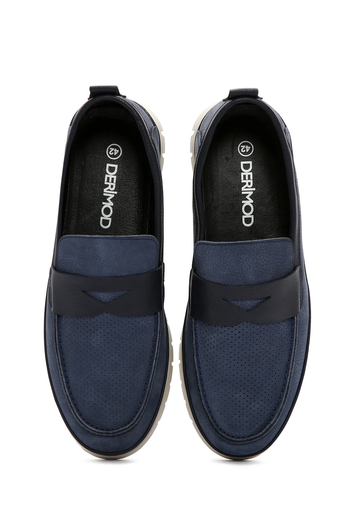 Erkek Lacivert Nubuk Deri Casual Loafer - Image 6