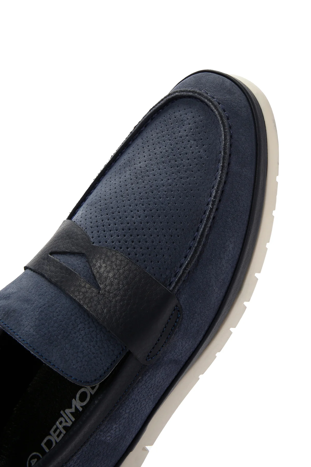 Erkek Lacivert Nubuk Deri Casual Loafer - Image 9