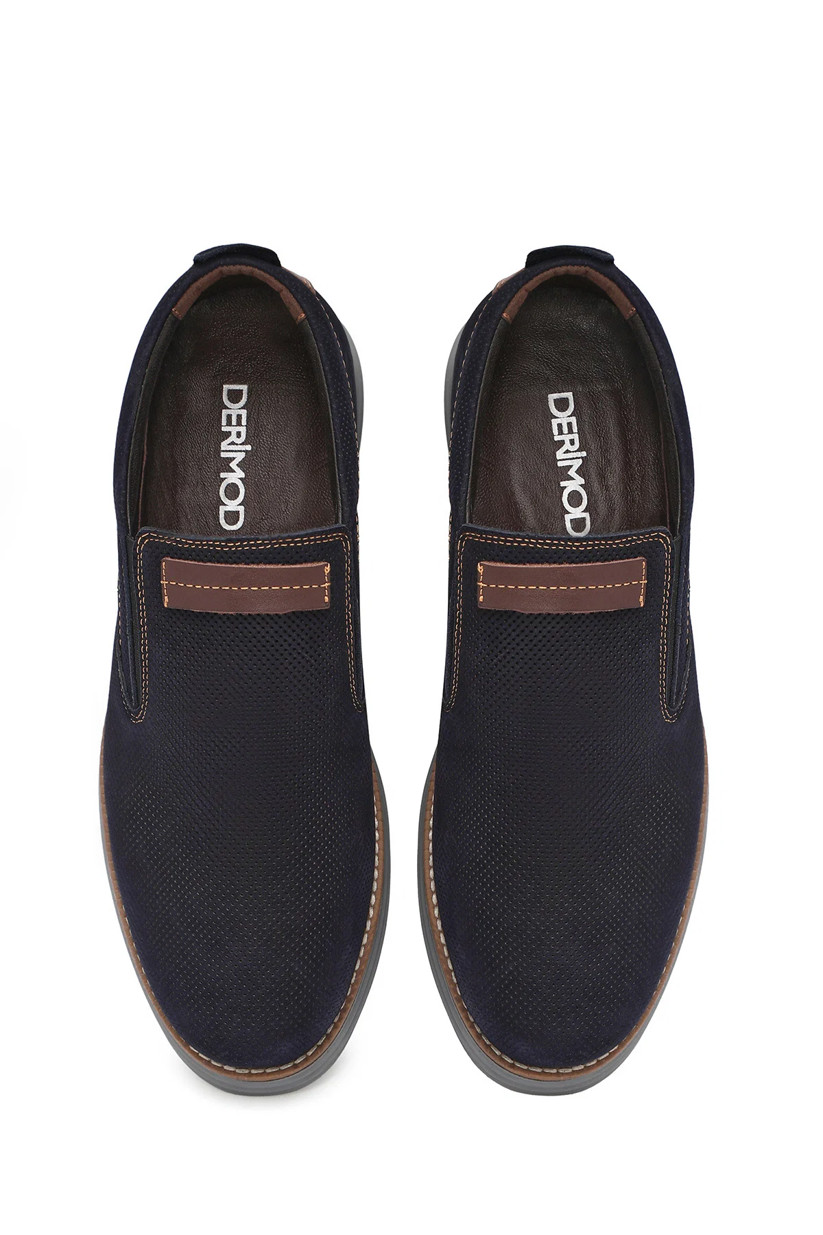 Erkek Lacivert Nubuk Deri Casual Loafer - Image 7