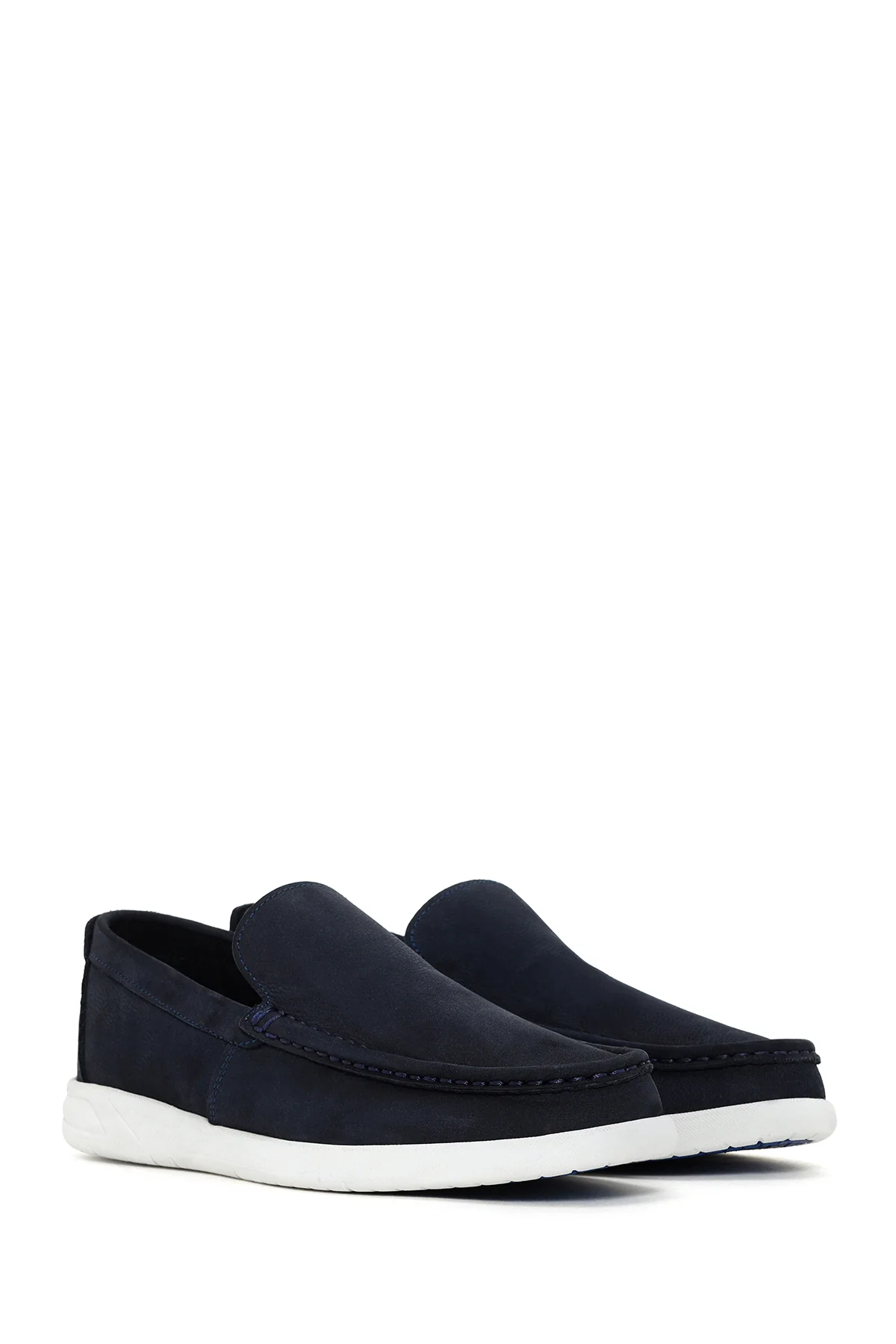 Erkek Lacivert Nubuk Deri Loafer - Image 3