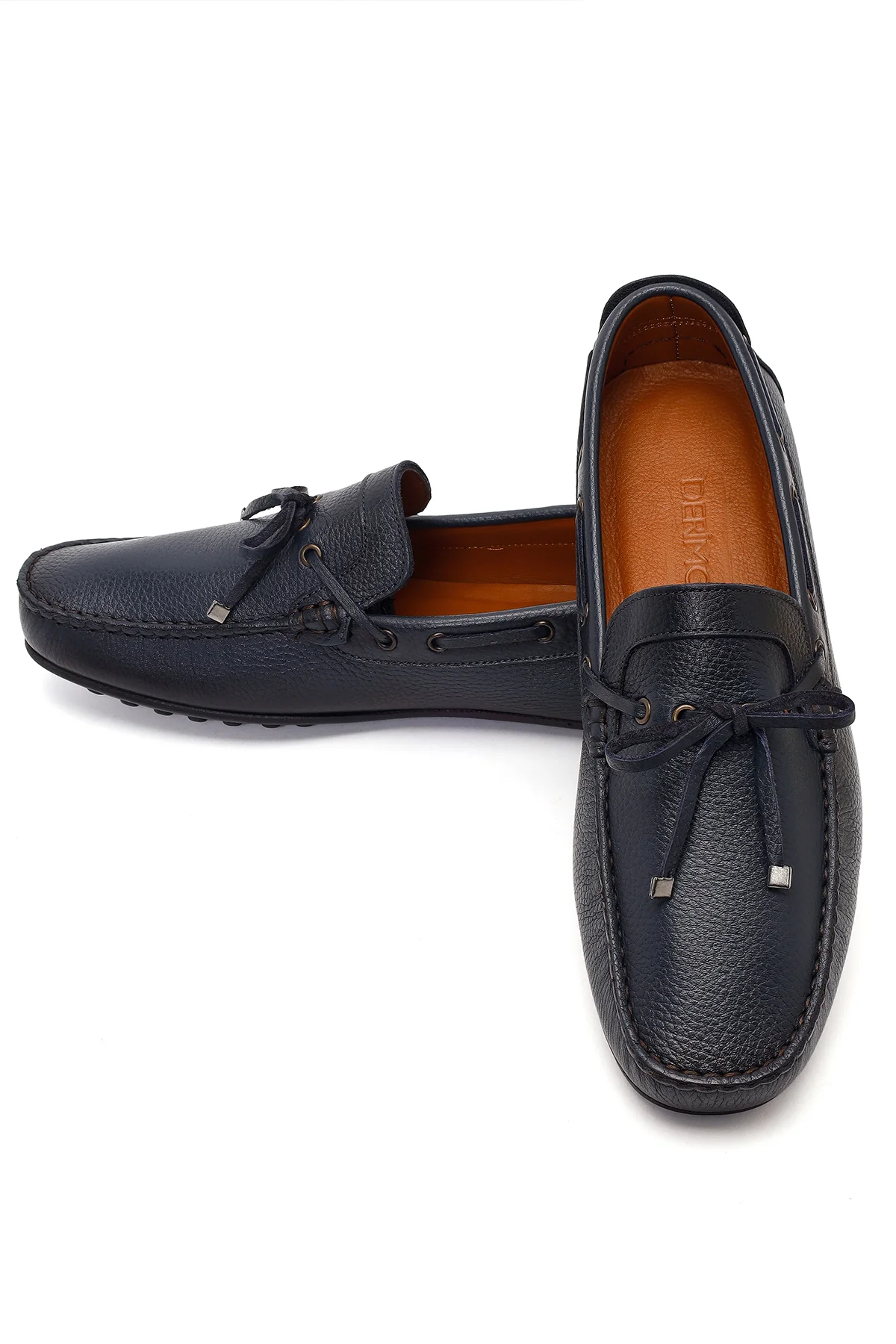 Erkek Lacivert Püsküllü Deri Loafer - Image 10