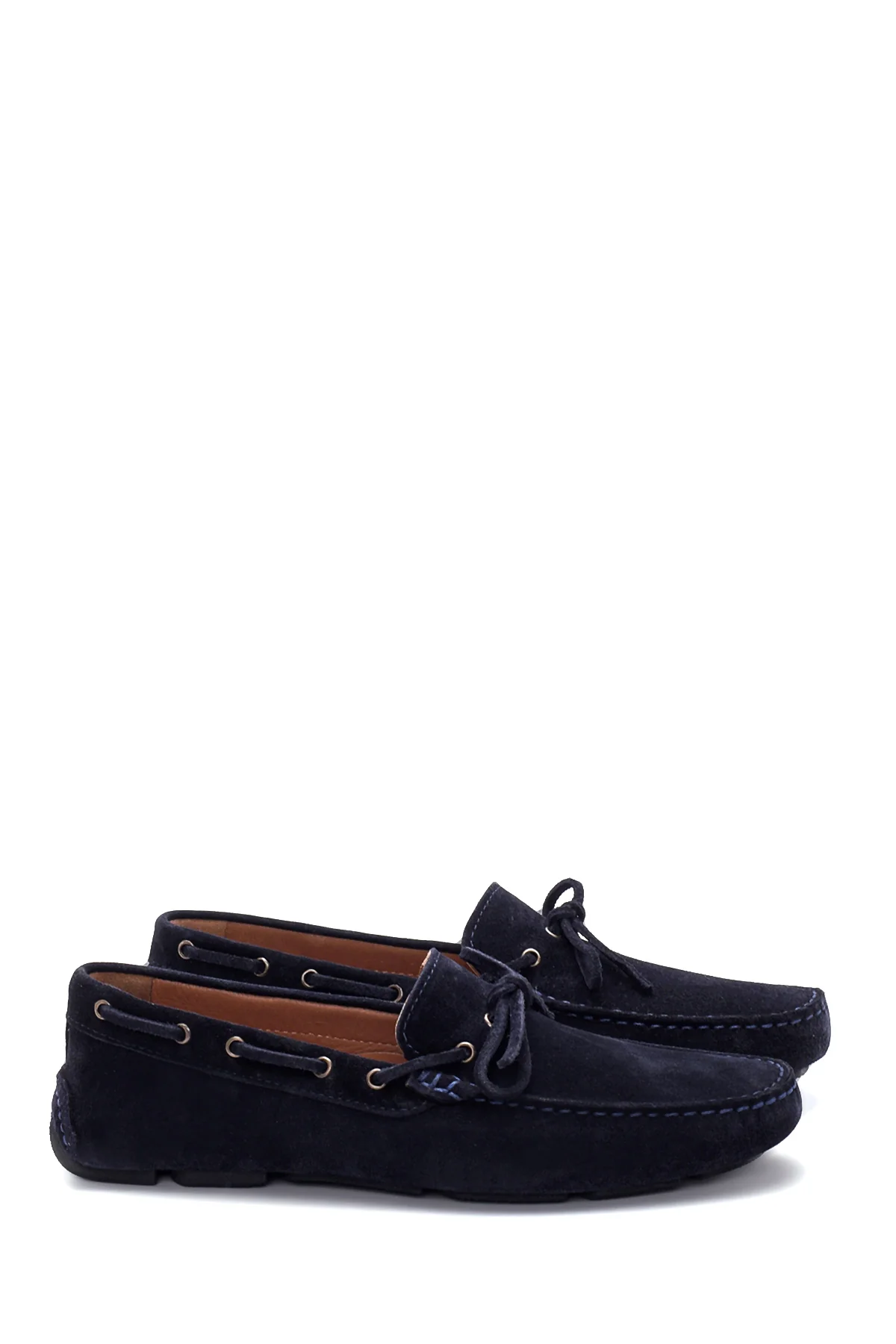 Erkek Lacivert Süet Deri Casual Loafer - Image 3
