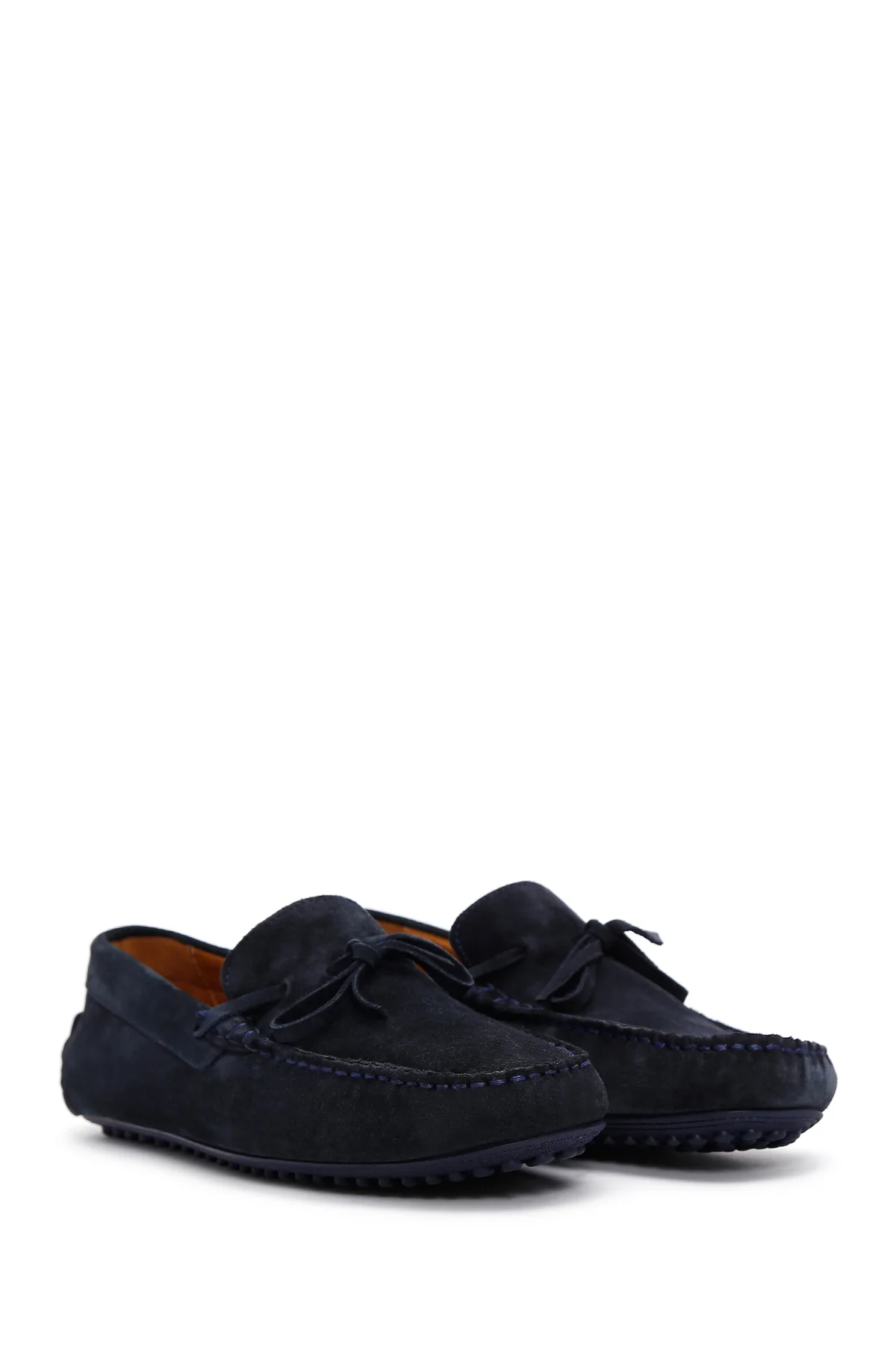 Erkek Lacivert Süet Deri Casual Loafer - Image 3