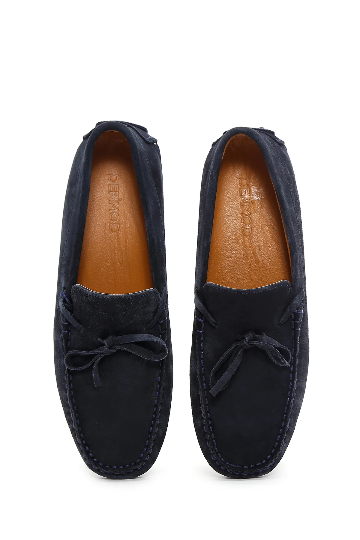Erkek Lacivert Süet Deri Casual Loafer - Image 6