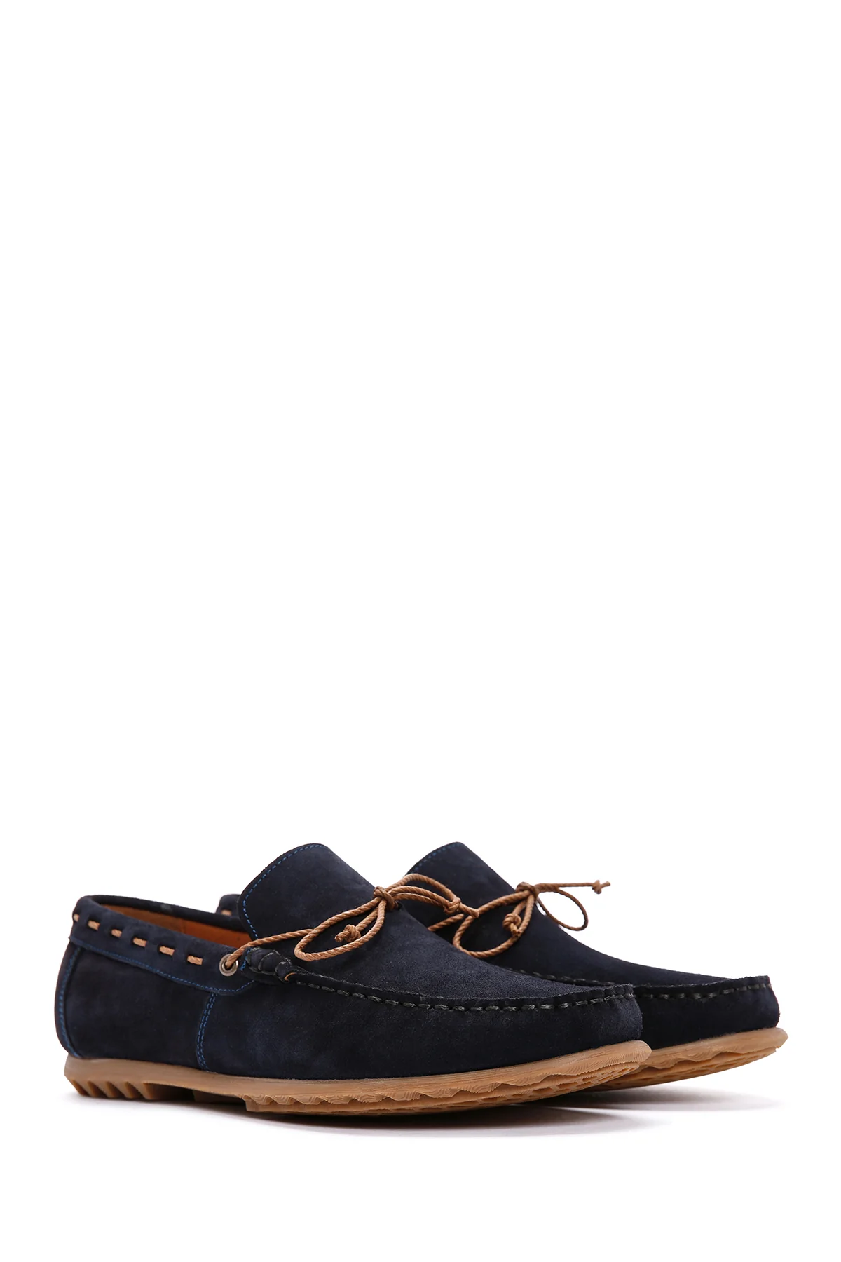 Erkek Lacivert Süet Deri Casual Loafer - Image 3