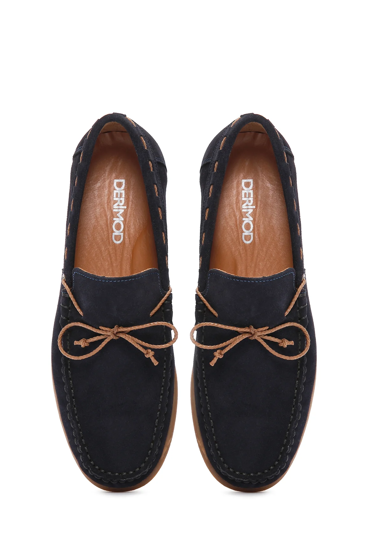 Erkek Lacivert Süet Deri Casual Loafer - Image 7