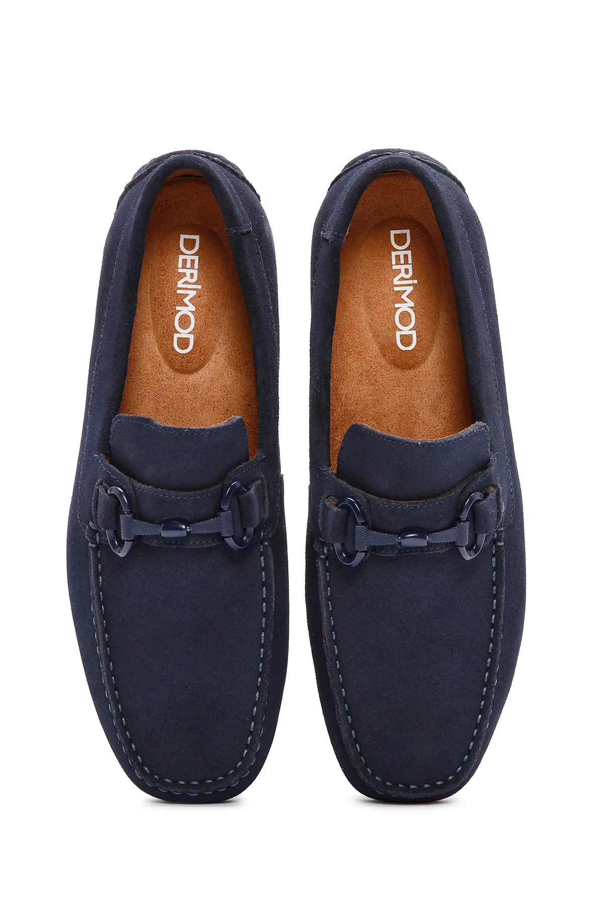 Erkek Lacivert Süet Deri Casual Loafer - Image 7