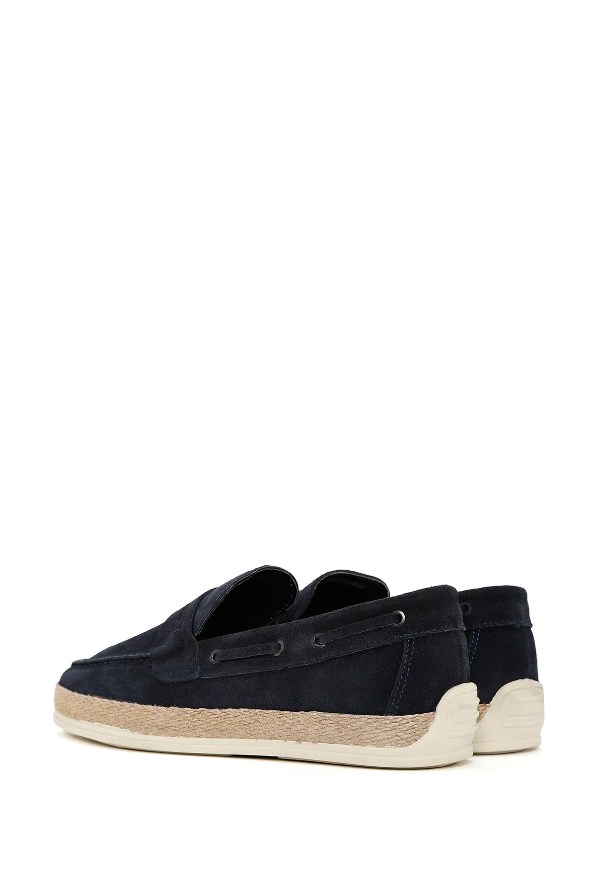 Erkek Lacivert Süet Deri Casual Loafer - Image 5