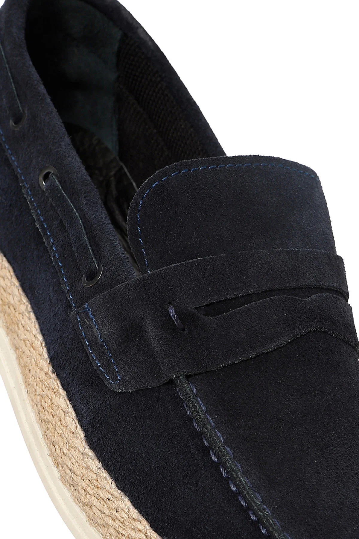 Erkek Lacivert Süet Deri Casual Loafer - Image 9