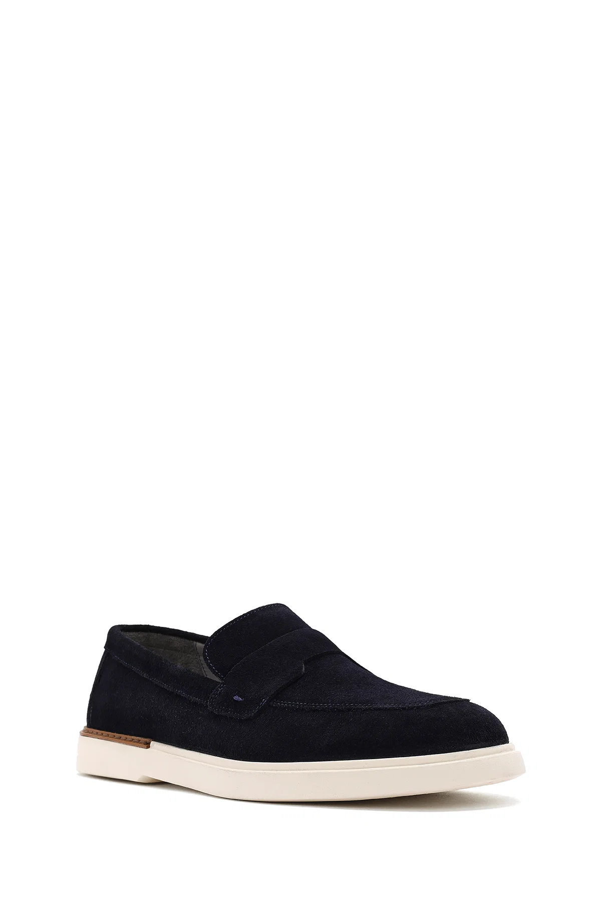 Erkek Lacivert Süet Deri Casual Loafer - Image 6