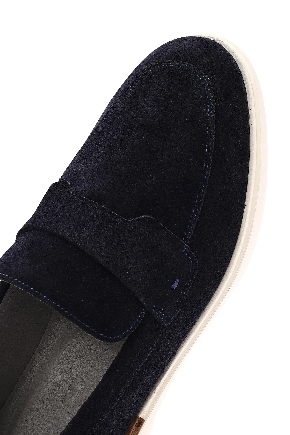Erkek Lacivert Süet Deri Casual Loafer - Image 9