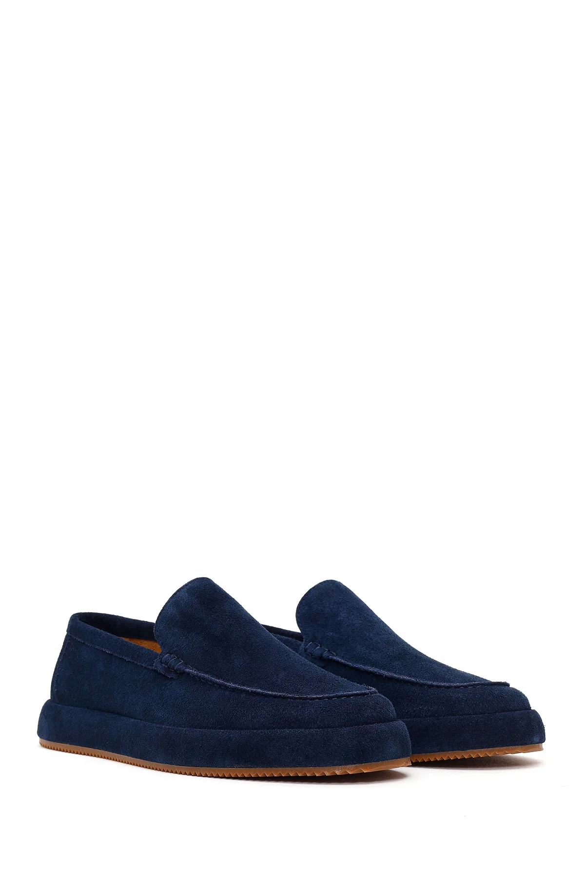 Erkek Lacivert Süet Deri Casual Loafer - Image 3