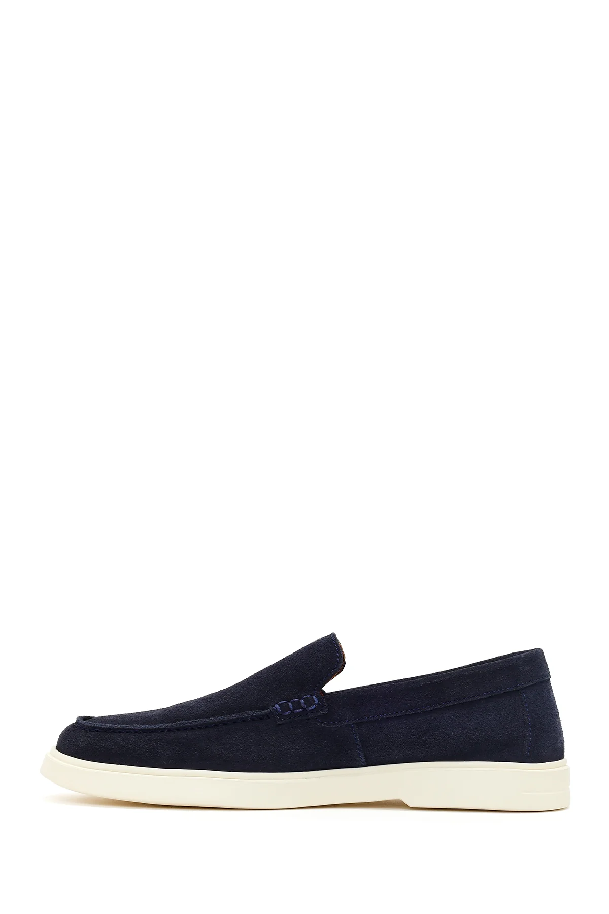 Erkek Lacivert Süet Deri Casual Loafer - Image 3