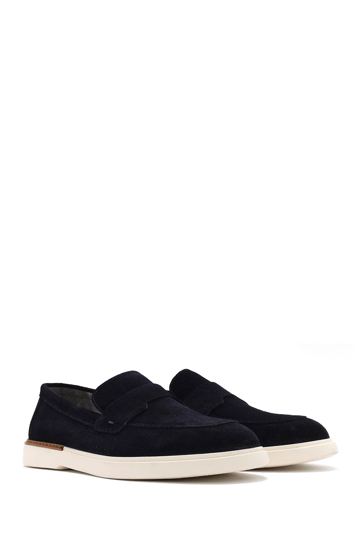 Erkek Lacivert Süet Deri Casual Loafer - Image 2