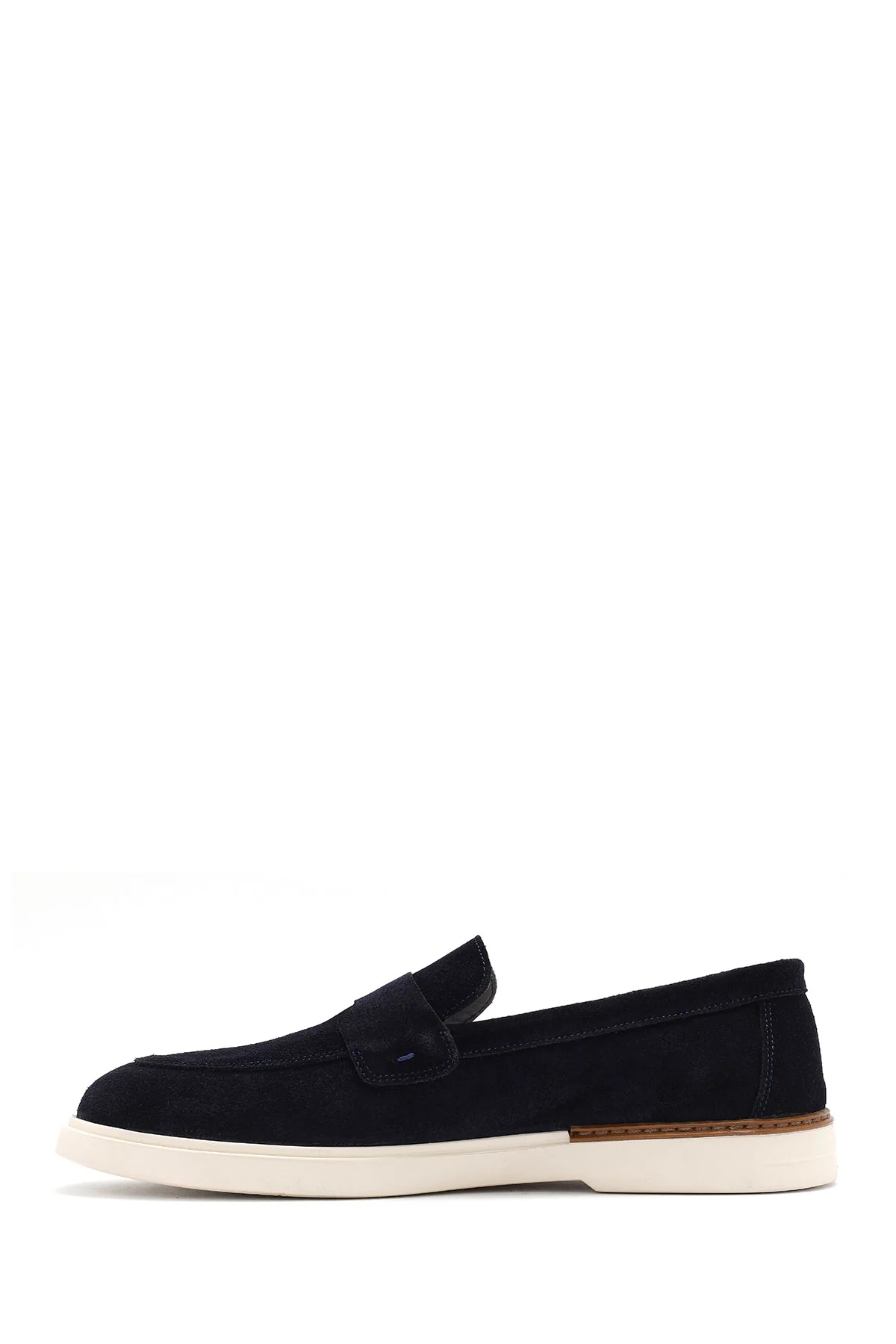 Erkek Lacivert Süet Deri Casual Loafer - Image 3
