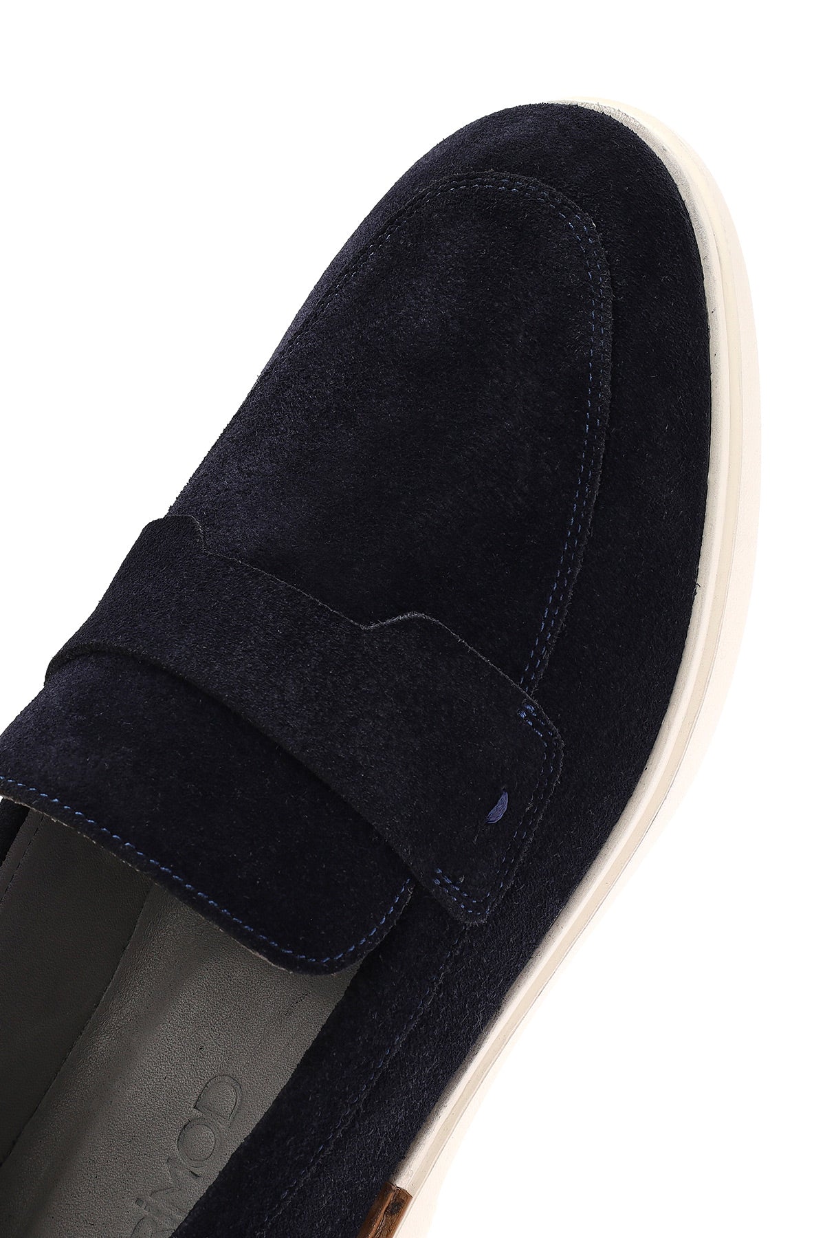 Erkek Lacivert Süet Deri Casual Loafer - Image 9
