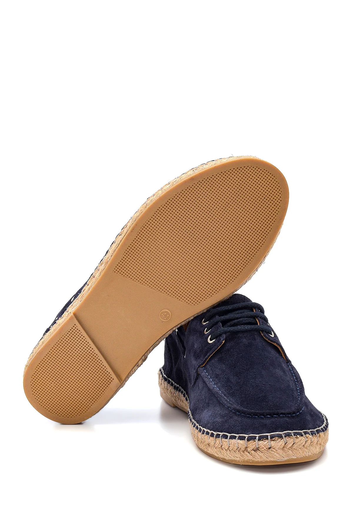 Erkek Lacivert Süet Deri Espadril - Image 4