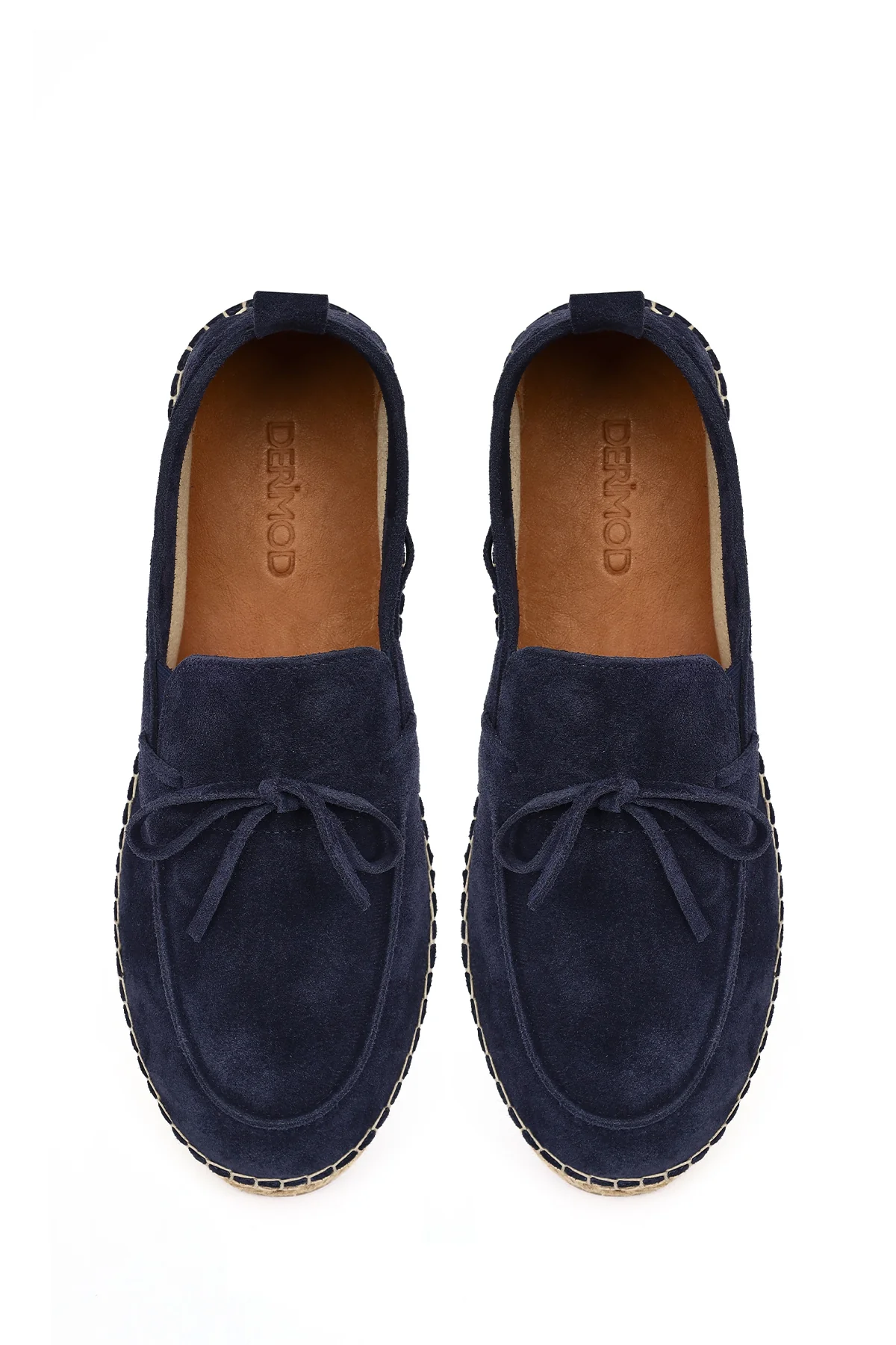 Erkek Lacivert Süet Deri Espadril - Image 4