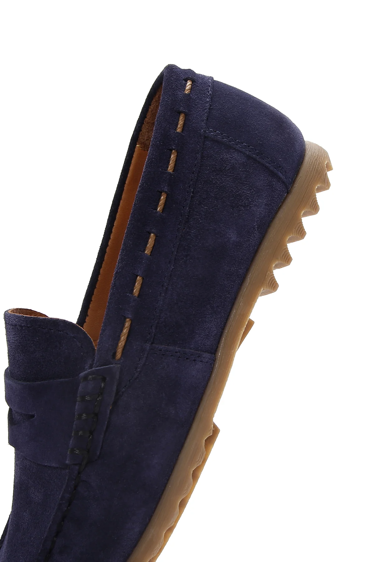 Erkek Lacivert Süet Deri Loafer - Image 7
