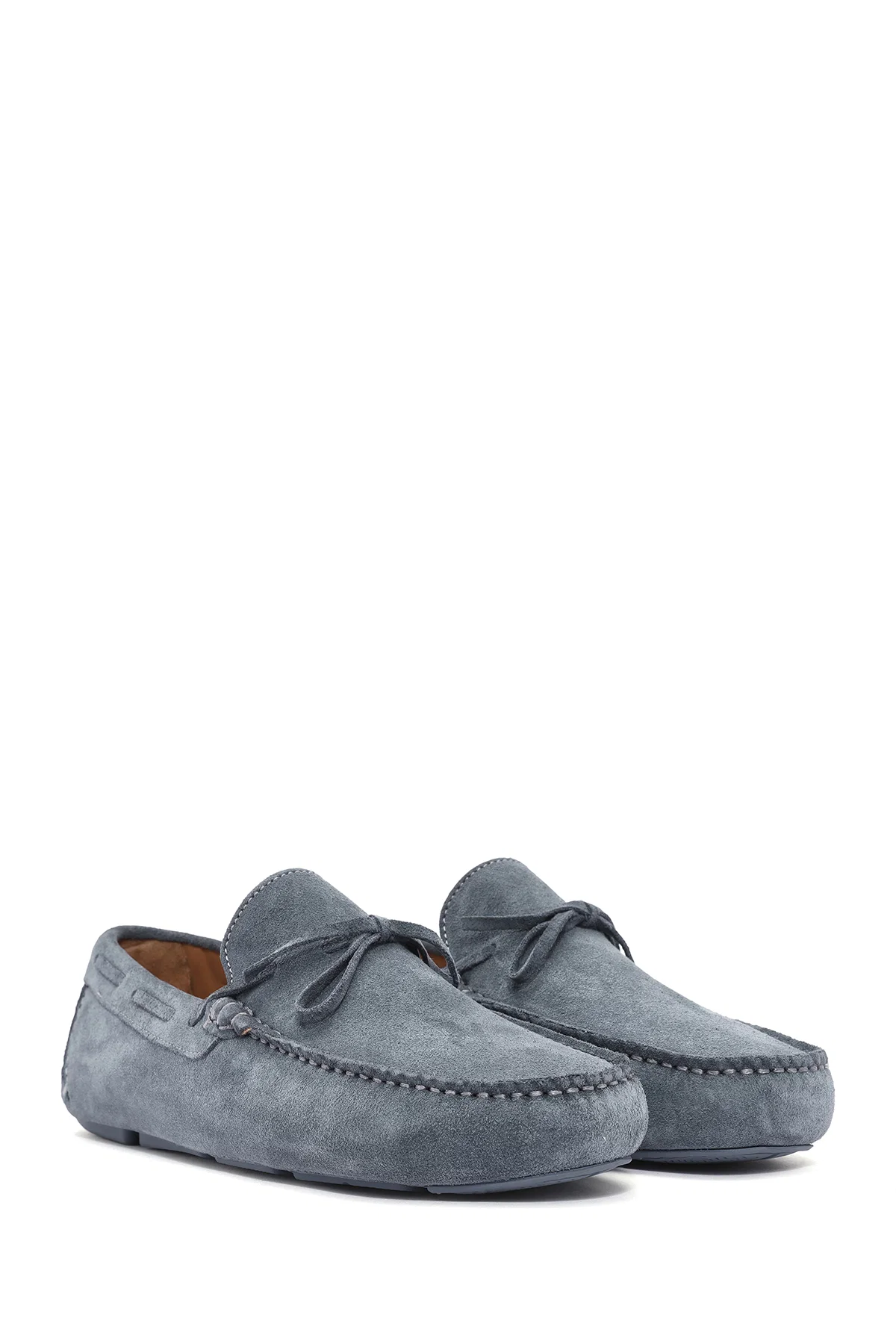 Erkek Lacivert Süet Deri Loafer - Image 3