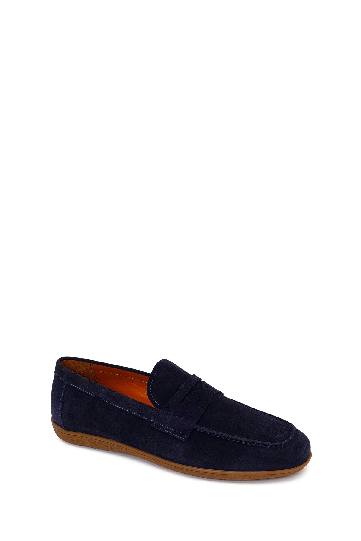 Erkek Lacivert Süet Deri Loafer - Image 7