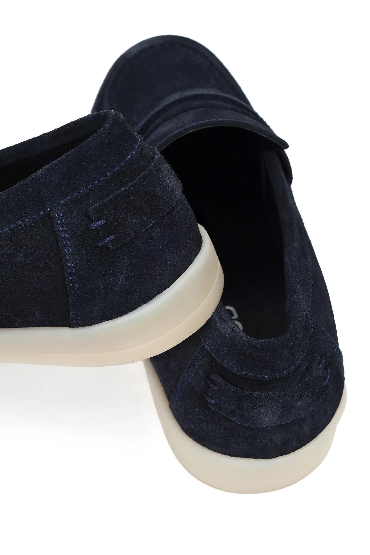 Erkek Lacivert Süet Deri Loafer - Image 12