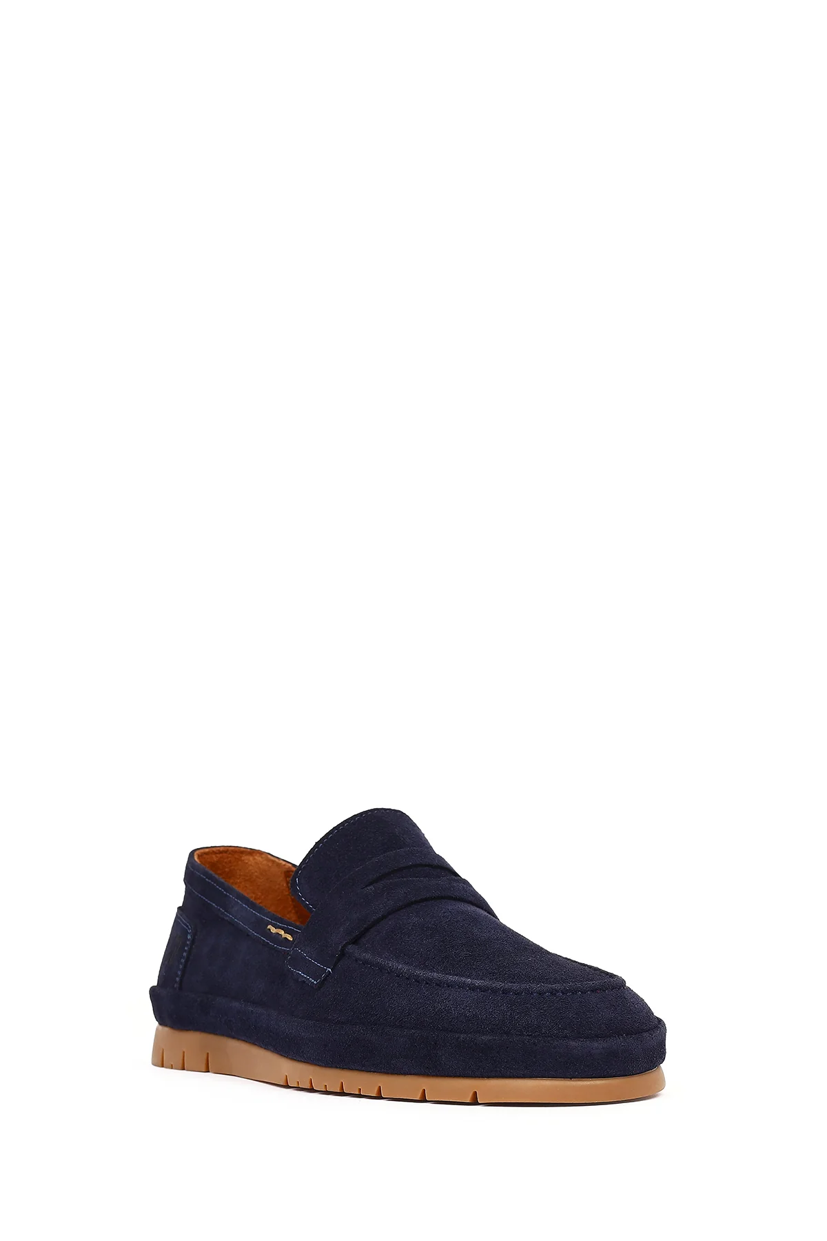 Erkek Lacivert Süet Deri Loafer - Image 7