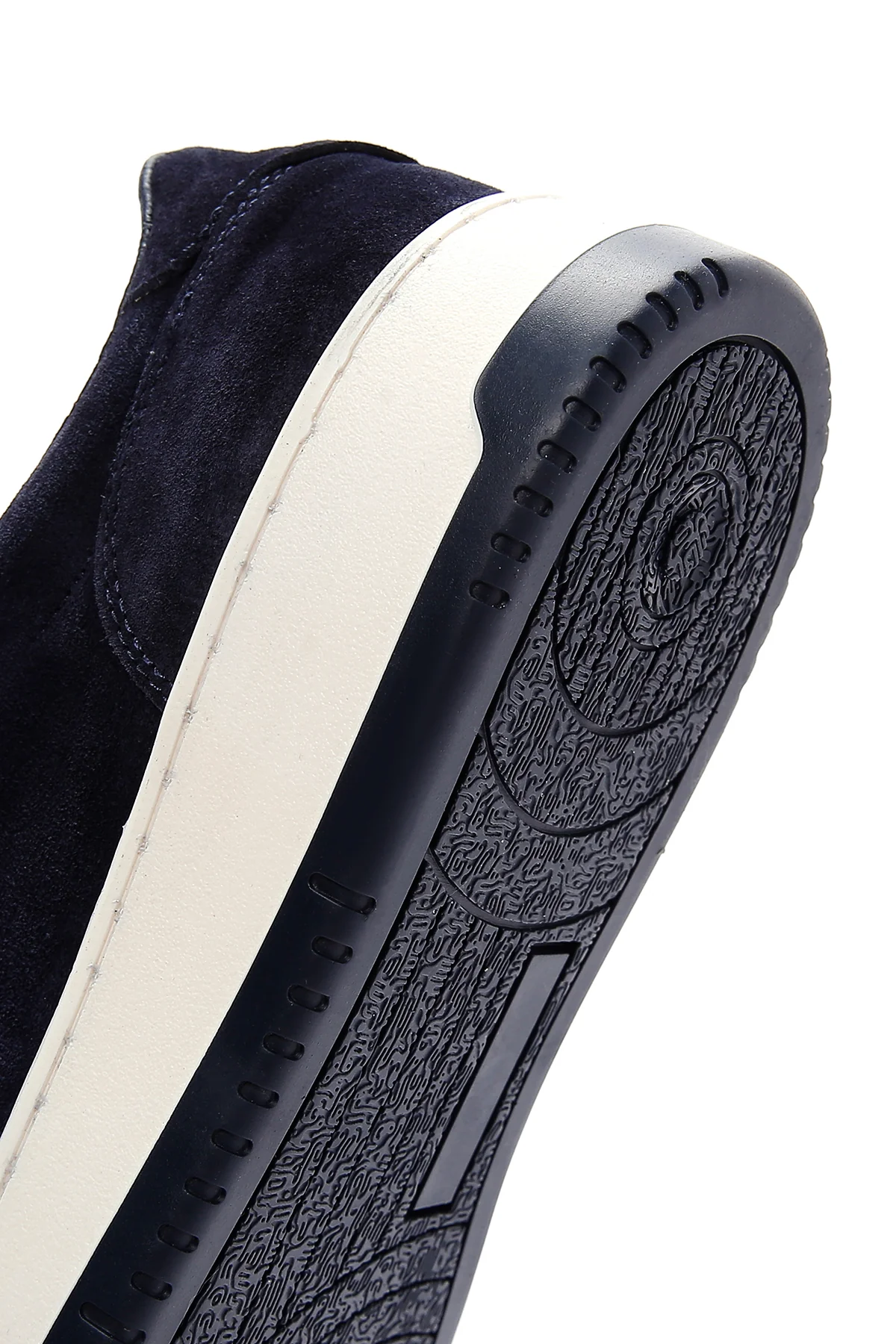 Erkek Lacivert Süet Deri Sneaker - Image 8