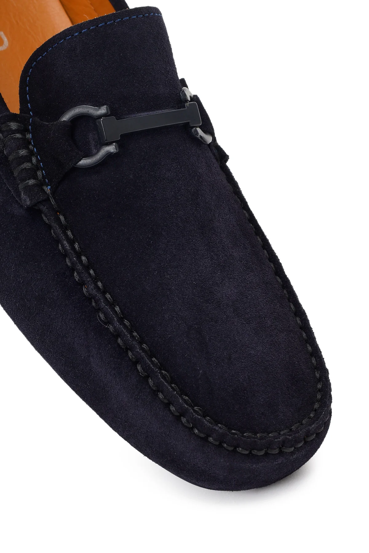 Erkek Lacivert Tokalı Süet Deri Loafer - Image 9