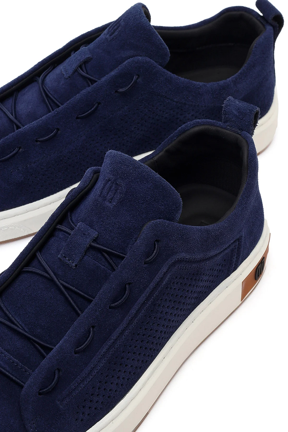 Erkek Mavi Bağcıklı Süet Deri Sneaker - Image 11